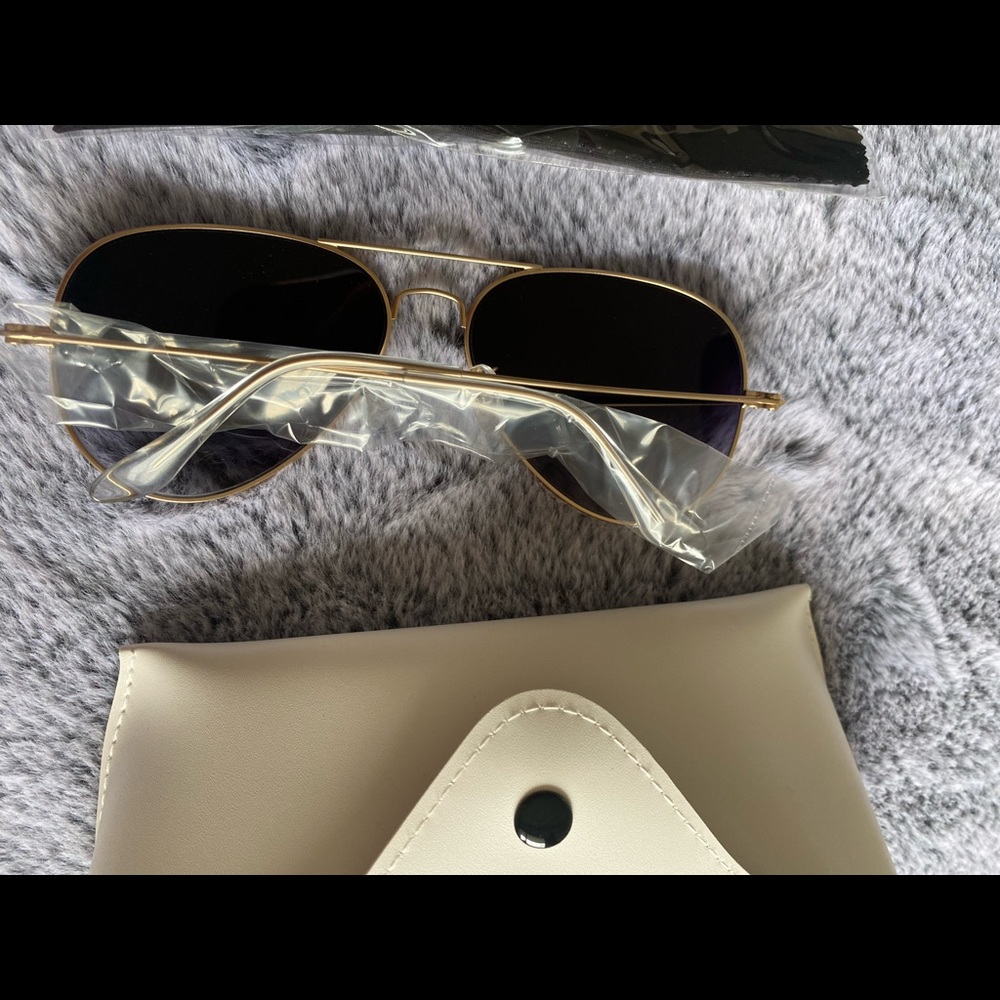 NWT  AQS Mason 58mm Aviator Sunglasses black color/ 100% authentic - Picture 5 of 11